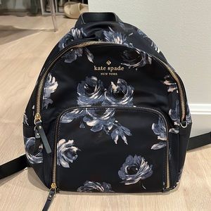 Kate Spade Navy Blue Floral Nylon Backpack